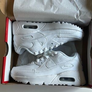 KIDS SNEAKERS size 13C - Nike Air Max 90 white trainers LTR(PS)